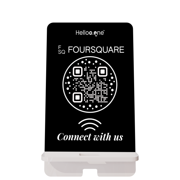 Image of a Foursquare NFC Standee facilitating easy customer check-ins.